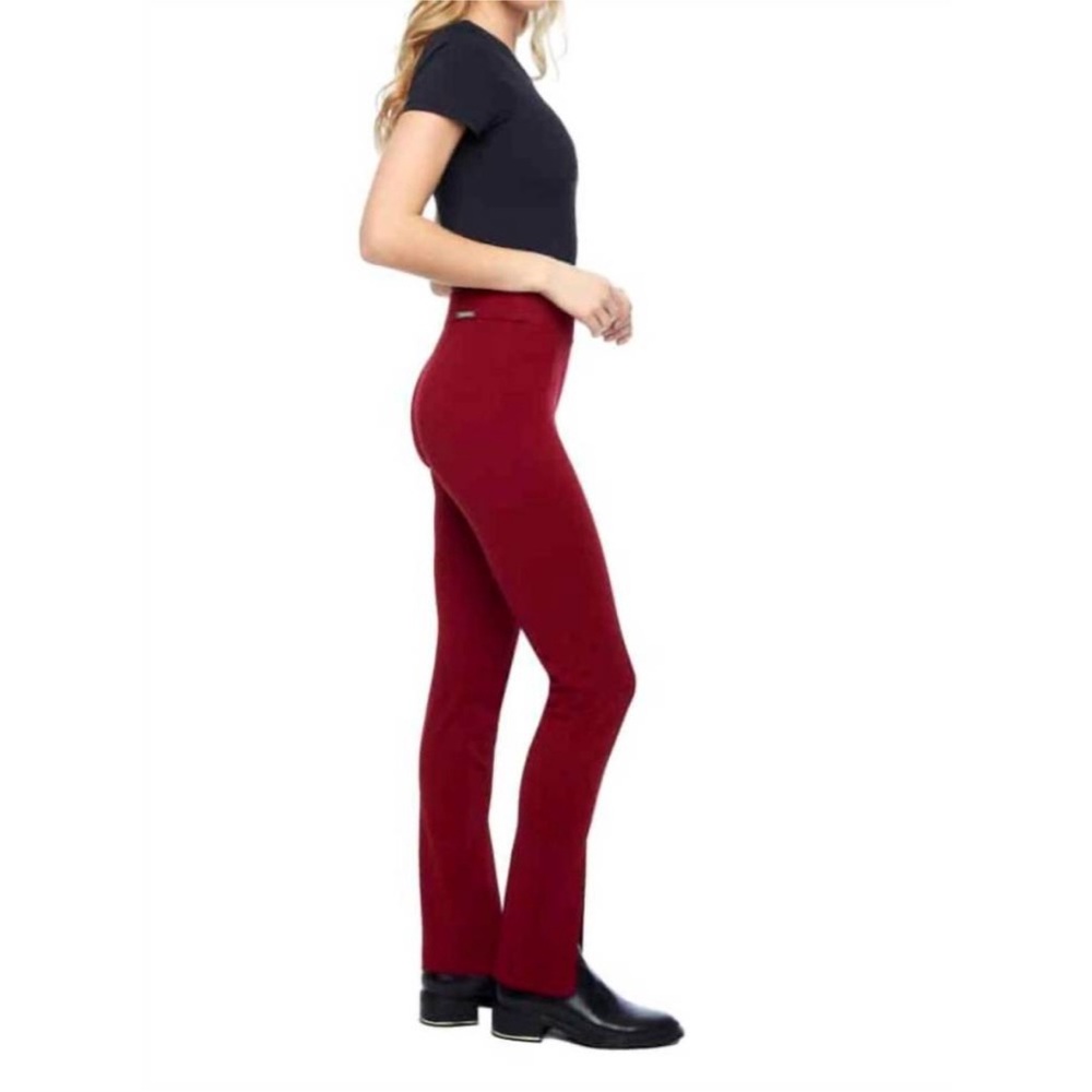 ILTM I LOVE TYLER MADISON CABERNET BURGUNDY PULLON SPLIT LEG PONTE STRETCH PANTS
